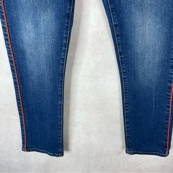 Pilcro & The Letterpress Relaxed Straight Red Stripe Button Fly Jeans Size 26 - Picture 8 of 9
